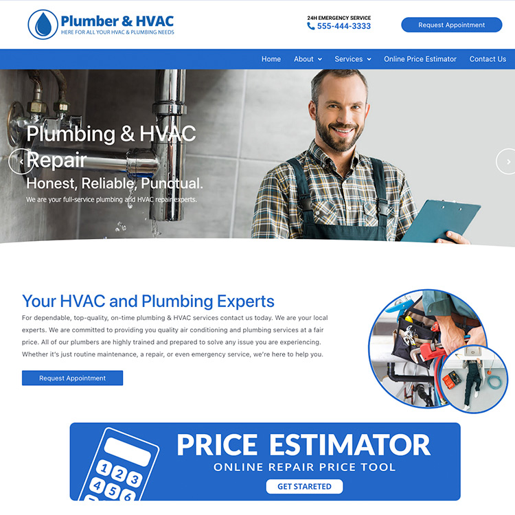 EZ Service Websites for Plumbers and HVAC Companies | Best Plumbing Websites | Best HVAC Websites